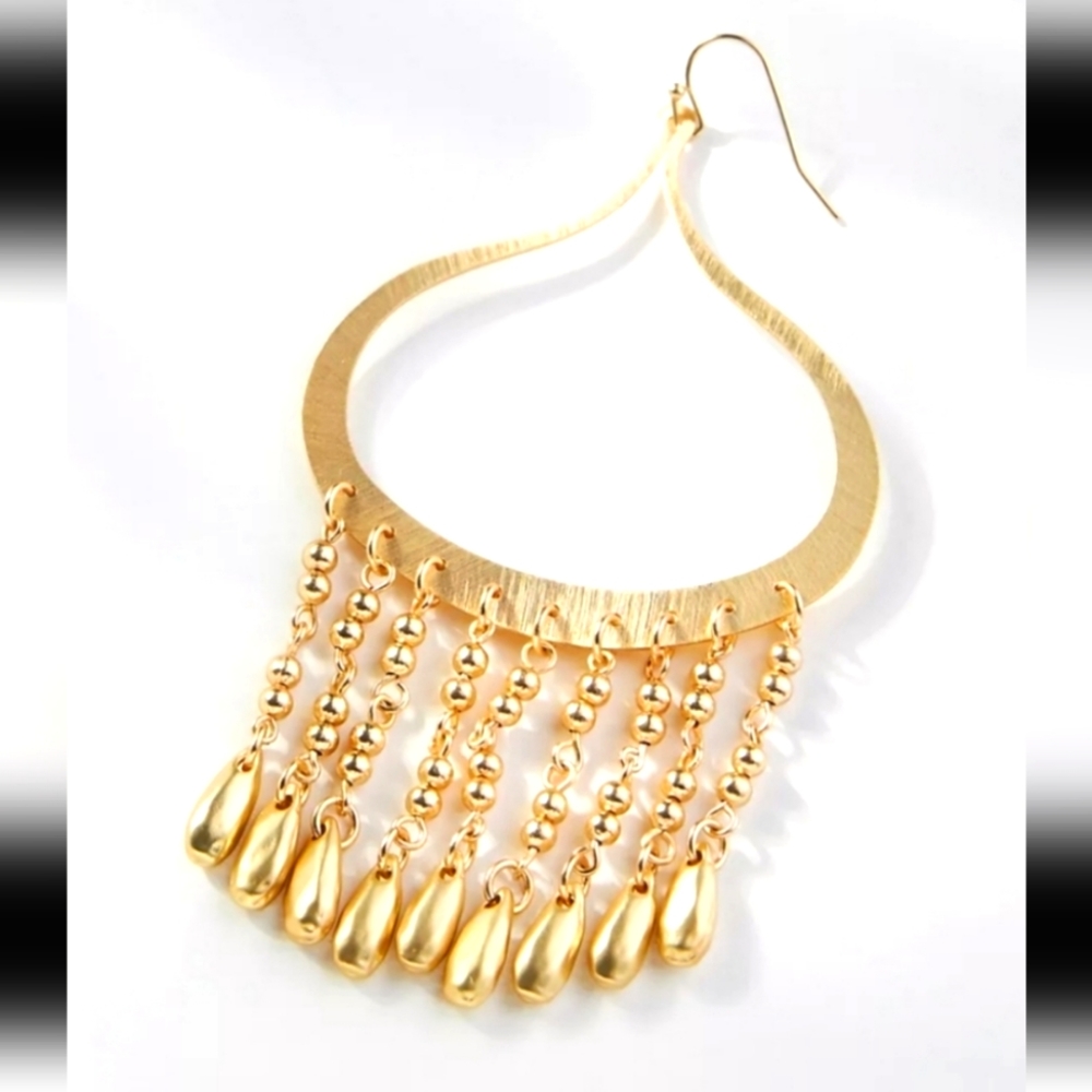 Anthropologie Beaded Tear Drop Earrings